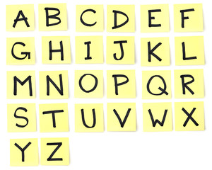 Sticky Note Alphabet