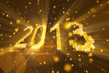 greetings new year 2013 of shining yellow elements