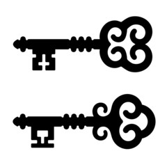 vector medieval key symbols