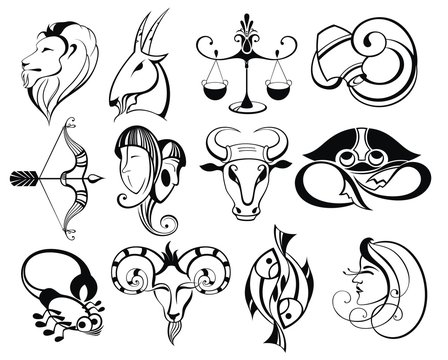 Set of 12 Zodiac signs