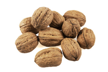 nuts over white isolated background