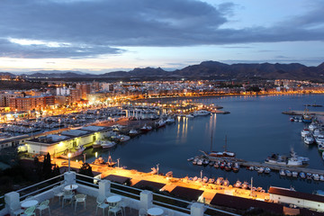 Puerto de Mazarron at dusk. Region Murcia, Spain