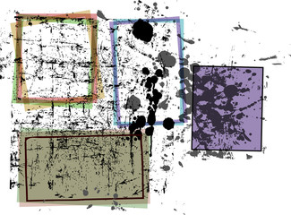 Grungy textures and frames, vector format eps 10