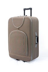Beige travel suitcase - isolated