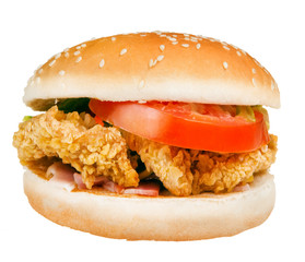 burger isolated on white