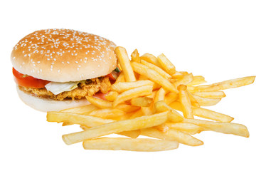 burger and french fries