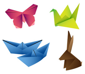 Origami Vektor Set