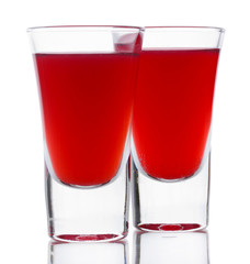 Bloody Mary cocktails isolated on white