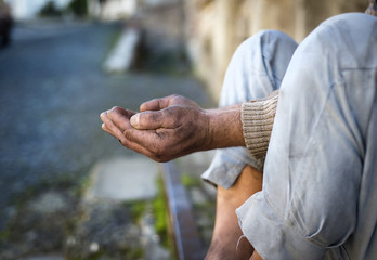 Begging hands for food