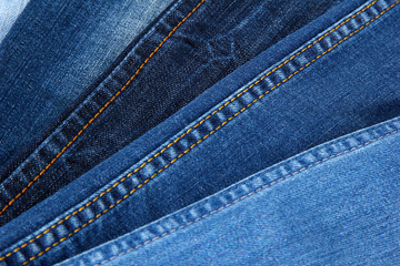 Many jeans closeup