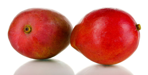 Ripe appetizing mango isolated on white