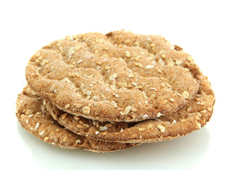 tasty crispbread isolated on white