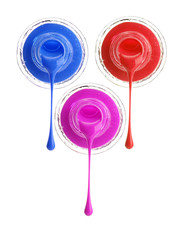 color nail polish isolated on white