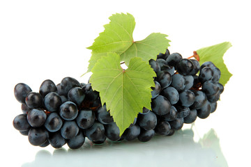 ripe sweet grapes isolated on white.