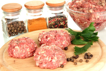 Raw meatballs with spices