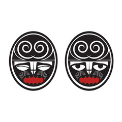 Collection of two different maori style faces