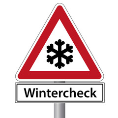 verkehrsschild wintercheck