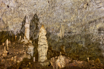 Stalagmites in the cave