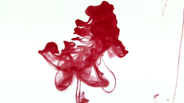Red ink dissolves in water