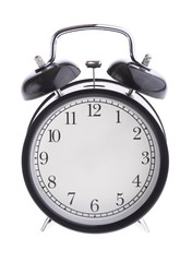Alarm clock without hands isolated on white background
