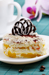 Dessert cake and coffee