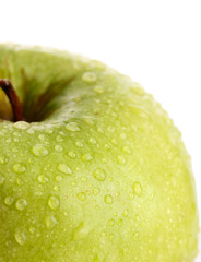 Ripe green apple isolated on white
