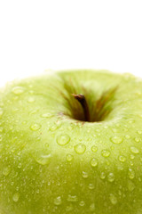 Ripe green apple isolated on white