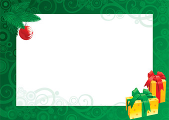 christmas card with empty blank for text