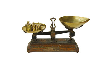 balance ancienne et ses poids