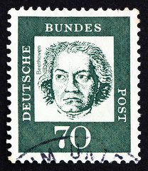 Postage stamp Germany 1961 Ludwig van Beethoven, Composer
