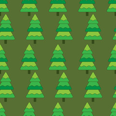 Seamless fir trees summer pattern