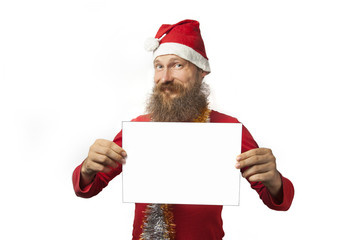 Santa Claus with white blank