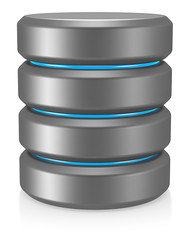 Database Icon. Abstract Database Icon, Matte Black.