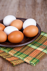 eggs in a plate and towel