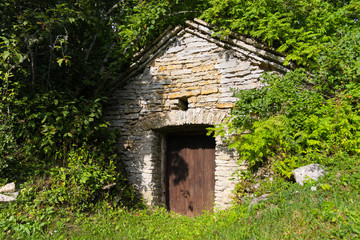 Old wooden door of a barn