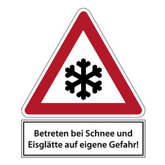 Betreten auf eigene Gefahr Schild