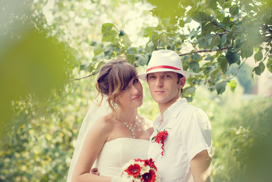 the couple dancing in the park
