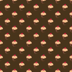 Seamless vector pattern texture background sweet muffin cupcakes
