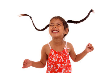 enfant avec couettes qui fait des grimaces © DreanA