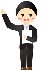 説明するビジネスマン