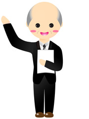 説明するビジネスマン