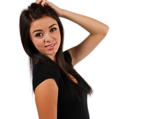 Naklejka premium Profile of a teenage girl