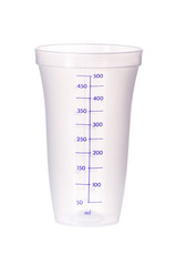 Plastic measuring cup isolated  on white