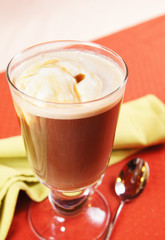 Coffee Glasse with ice cream in a glass
