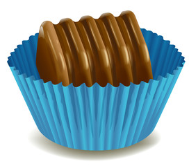 chocolates in blue cup