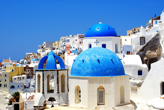 Oia village at Santorini island in Greece