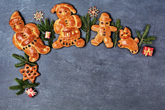 figures made from yeast-risen pastry