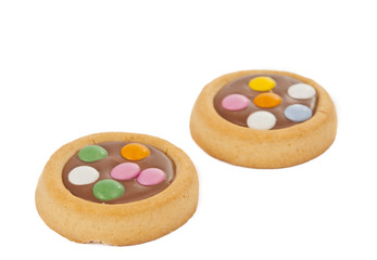 chocolate cookies with colorful sprinkles