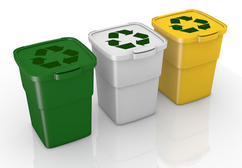 recycling bins