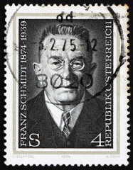 Postage stamp Austria 1974 Franz Schmidt, Composer, Cellist and